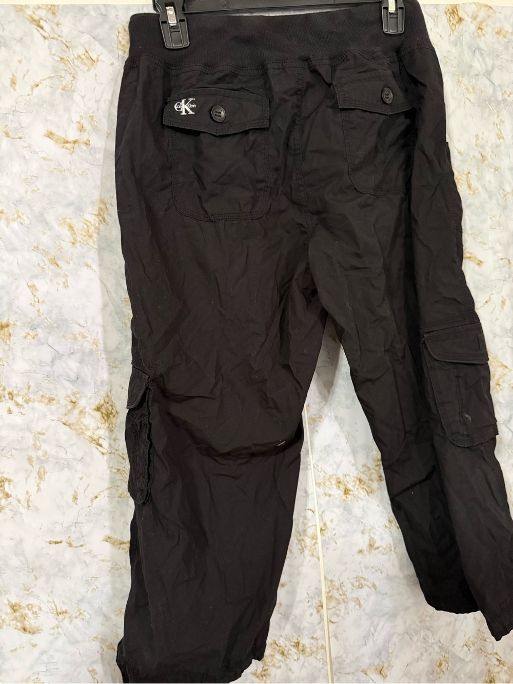Calvin Klein Black Cargo Joggers with Drawstring - Picture 2 of 4